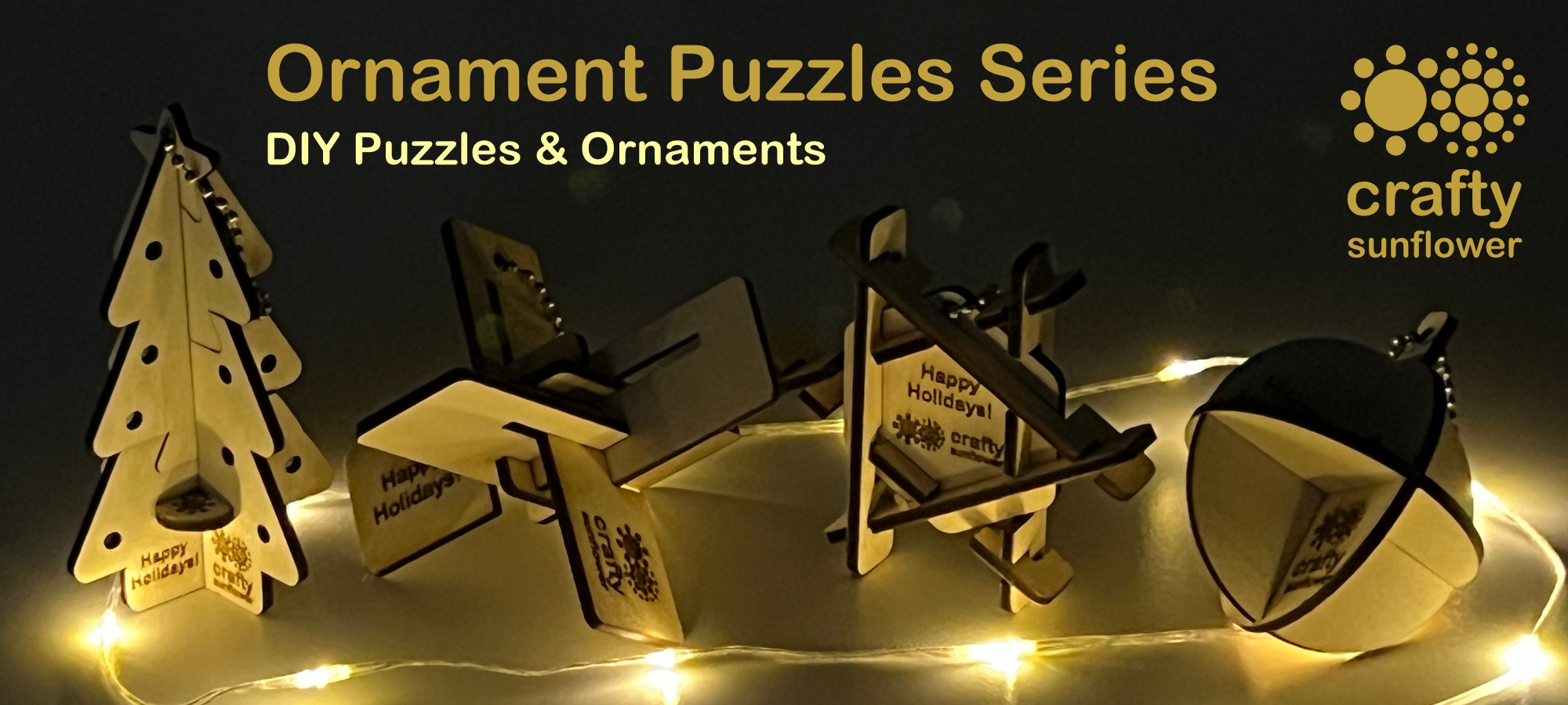 Get a new Ornament Puzzles series from Crafty Sunflower Store - DIY holiday puzzles & ornaments