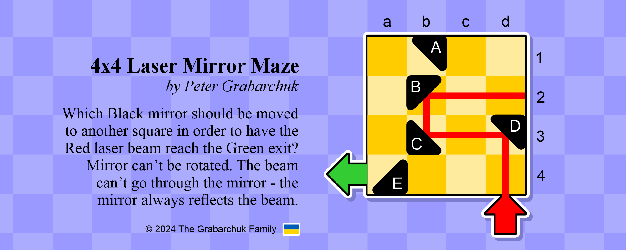 4x4 Laser Mirror Maze by Peter Grabarchuk