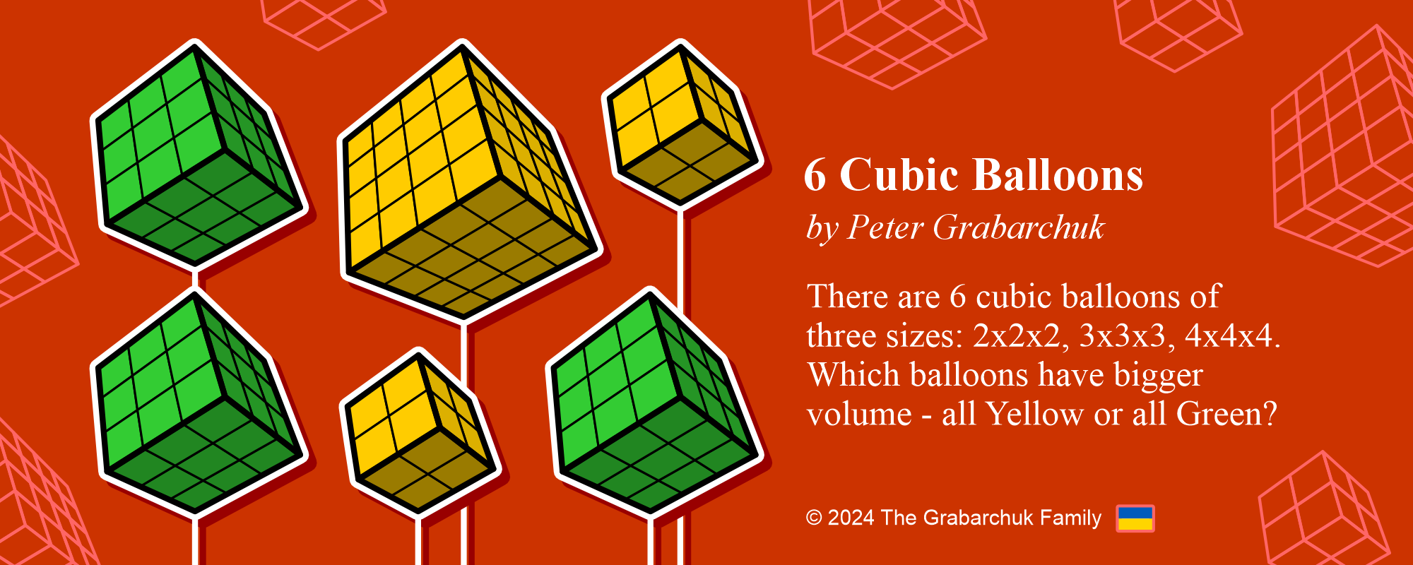 6 Cubic Balloons by Peter Grabarchuk