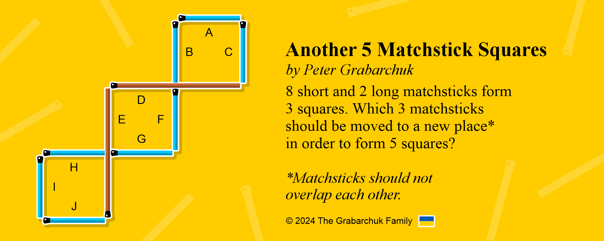 Another 5 Matchstick Squares by Peter Grabarchuk